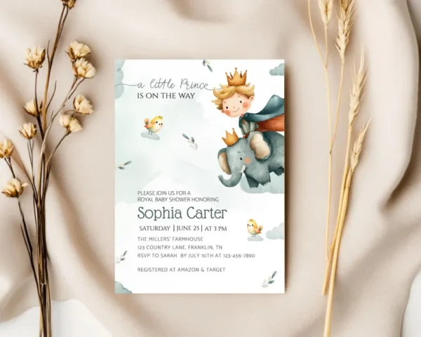 Little Prince Baby Shower Invitation