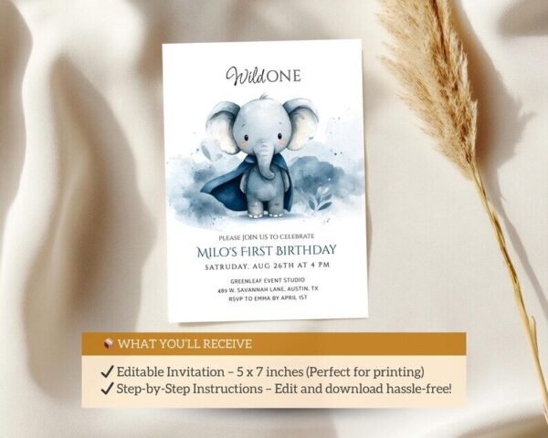 Wild One First Birthday Invitation - Image 3